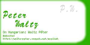 peter waltz business card